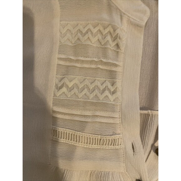 Keren Hart Ivory Embroidered Crochet Boho Blouse Tunic Top Shirt Womens 1X- New - Picture 15 of 16